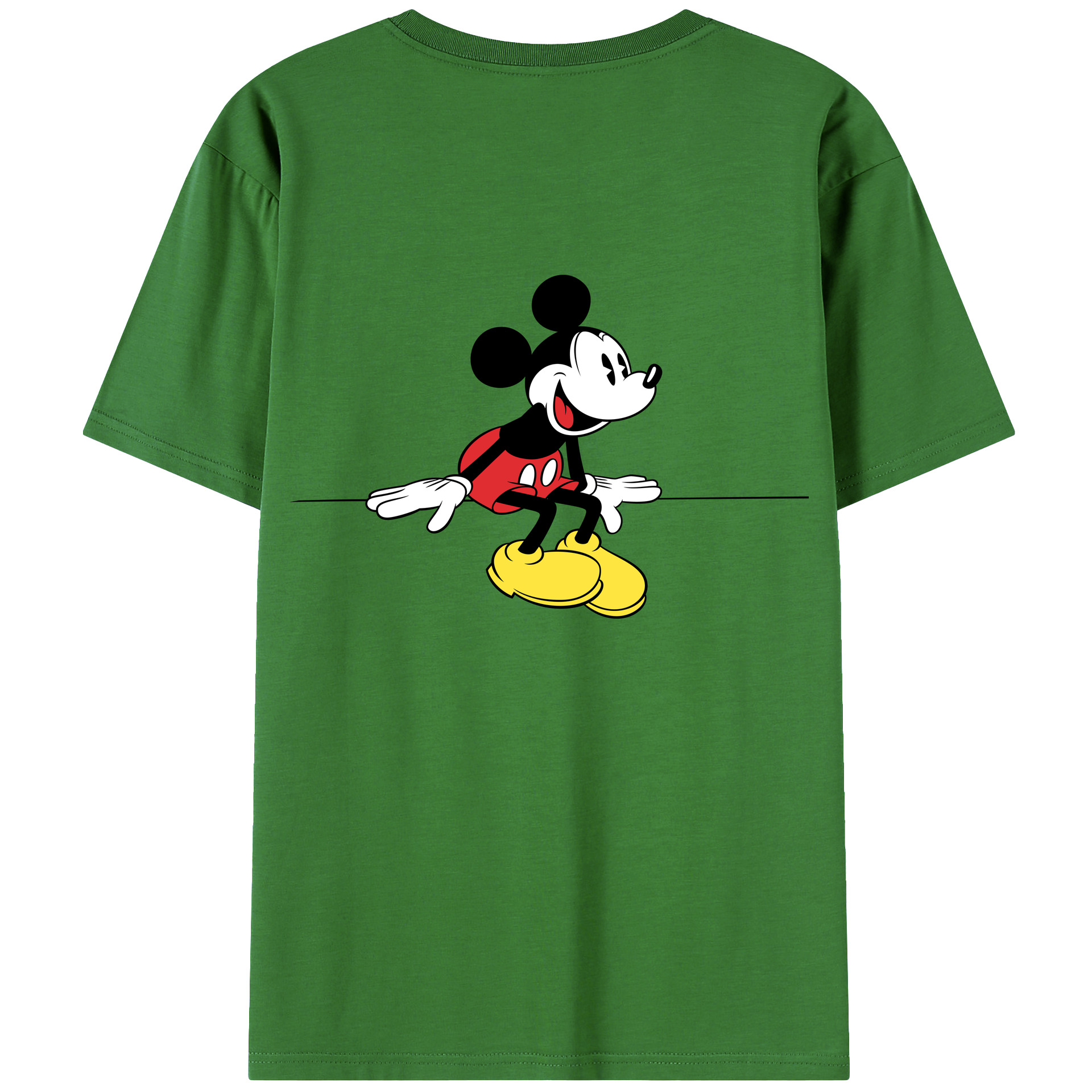 （画像用） ミッキーマウス Mickey Mouse レディース半袖Tシャツ(バックプリント)